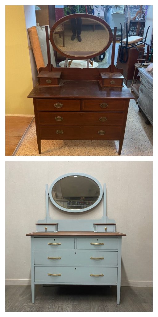 Antes y después de mueble tocador by La Opalina